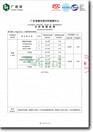 自清潔涂層整體抗菌性能